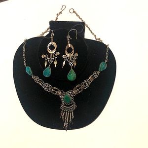 Turquoise Necklace and Earring Set. Free gift w purchase!
